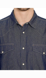 Men's Western Snap Button Shirt — Denim and Twill with Stitched Yoke