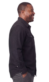 Men's Western Snap Button Shirt — Denim and Twill with Stitched Yoke
