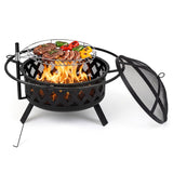 36-Inch Fire Pit Table with Adjustable Rotatable Grill Grate