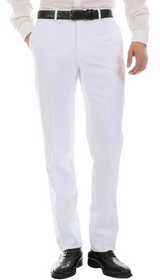 Ferrecci Men's Halo White Slim Fit Flat-Front Dress Pants